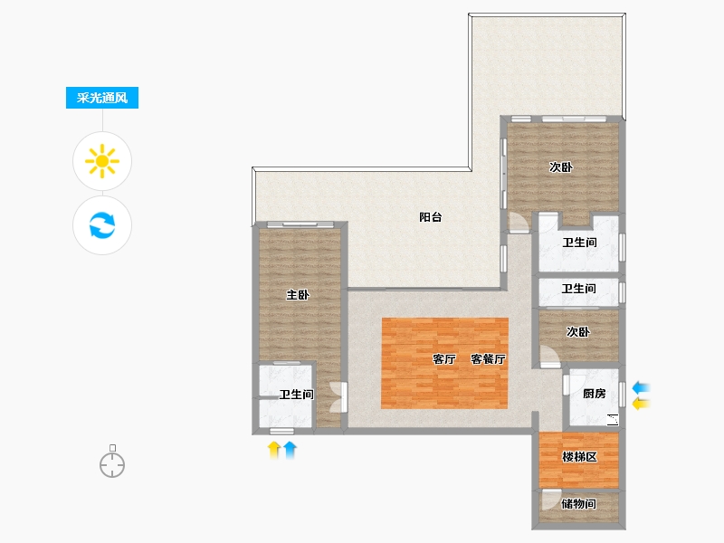 海南省-儋州市-凤凰谷·康帝度假酒店-179.68-户型库-采光通风