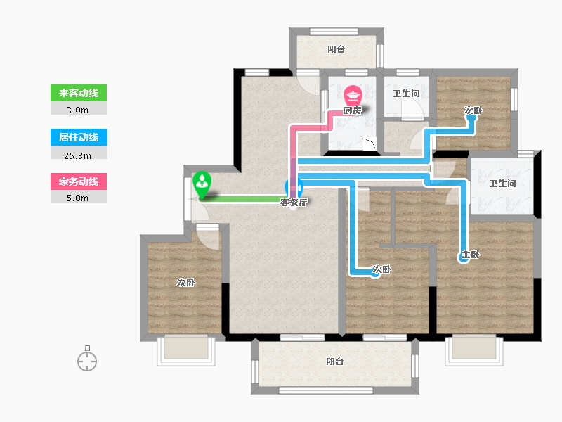 广西壮族自治区-南宁市-蓝光雍锦澜湾-106.60-户型库-动静线