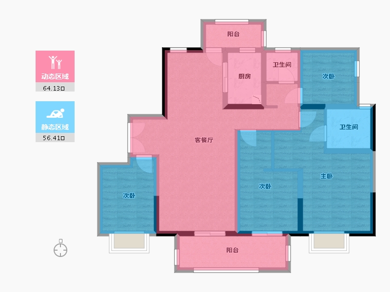 广西壮族自治区-南宁市-蓝光雍锦澜湾-106.60-户型库-动静分区