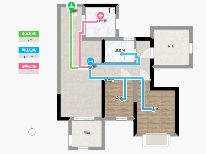 广西壮族自治区-南宁市-建发玺院-59.89-户型库-动静线