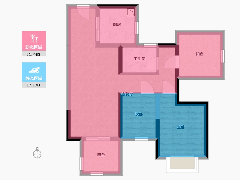 广西壮族自治区-南宁市-建发玺院-59.89-户型库-动静分区