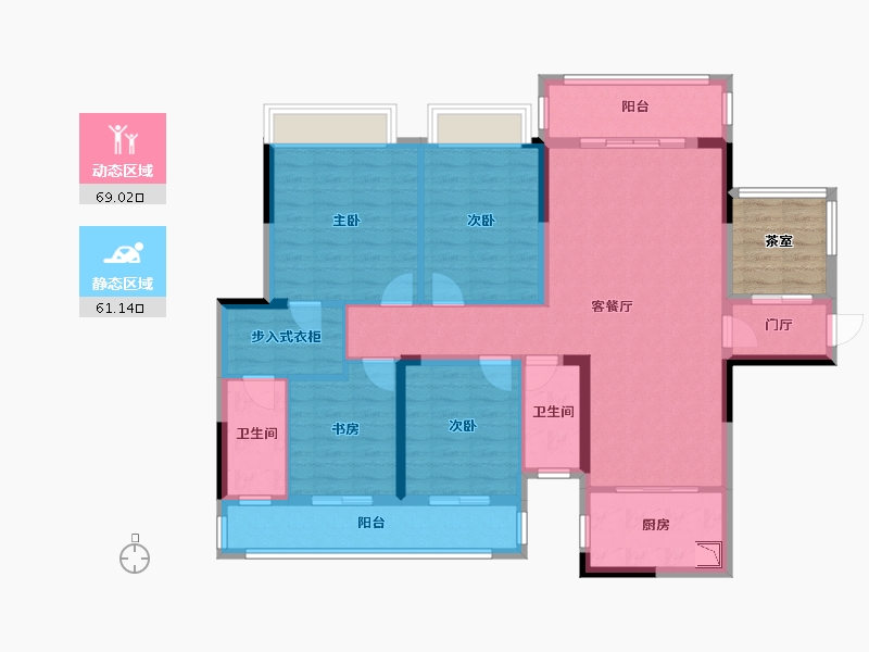 广西壮族自治区-南宁市-梦之岛江湾一品-122.08-户型库-动静分区