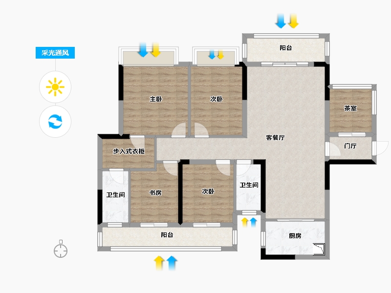 广西壮族自治区-南宁市-梦之岛江湾一品-122.08-户型库-采光通风