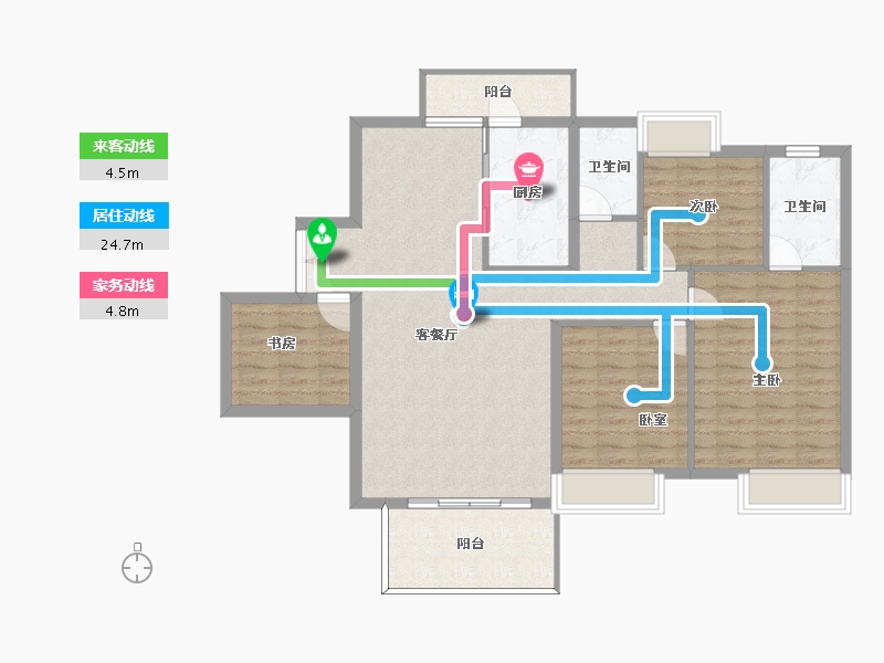 四川省-泸州市-锦绣山水印象-111.19-户型库-动静线