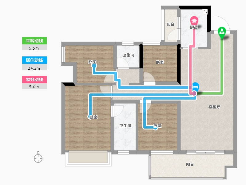 广西壮族自治区-贵港市-金科集美江上-95.45-户型库-动静线