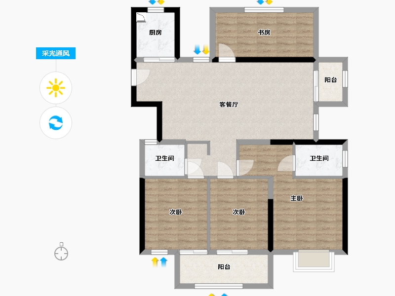 广西壮族自治区-南宁市-建发玺院-100.42-户型库-采光通风