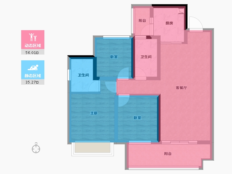 广西壮族自治区-贵港市-金科集美江上-79.98-户型库-动静分区