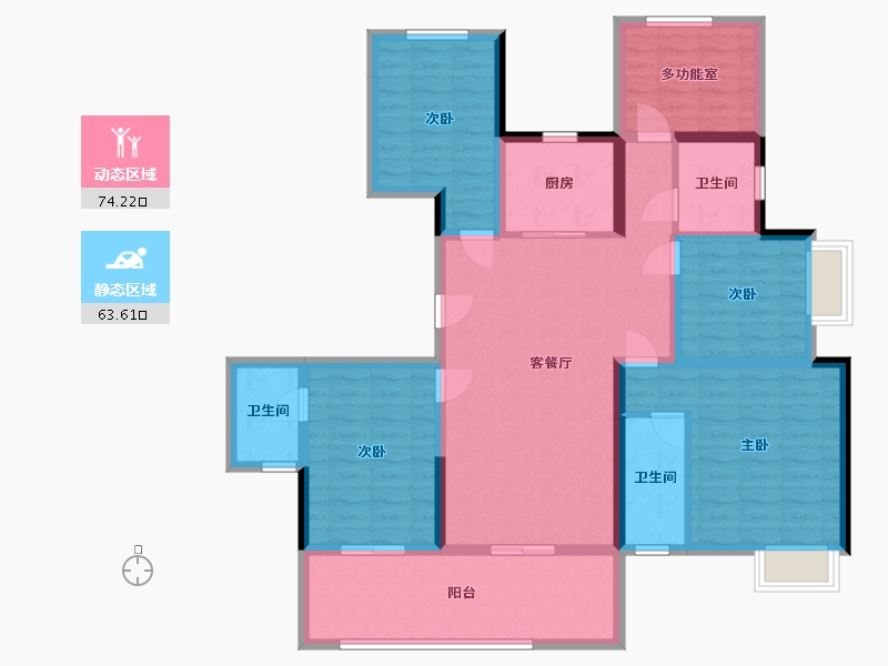 广西壮族自治区-南宁市-彰泰红-122.99-户型库-动静分区