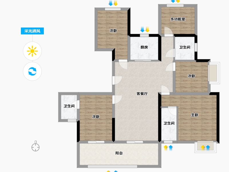 广西壮族自治区-南宁市-彰泰红-122.99-户型库-采光通风