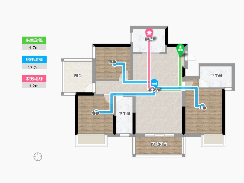 广西壮族自治区-南宁市-彰泰滨江学府-87.11-户型库-动静线