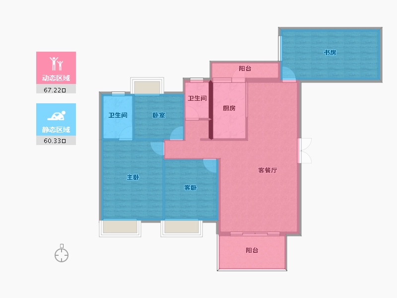 四川省-泸州市-锦绣山水印象-116.26-户型库-动静分区