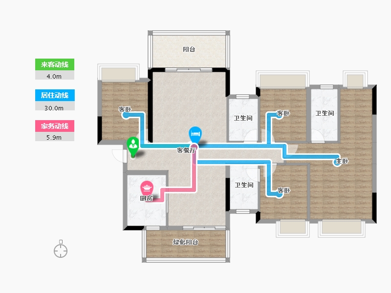 广西壮族自治区-南宁市-锦麟玖玺-135.11-户型库-动静线