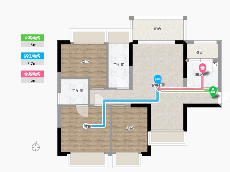 广东省-中山市-富盈居二期-71.80-户型库-动静线