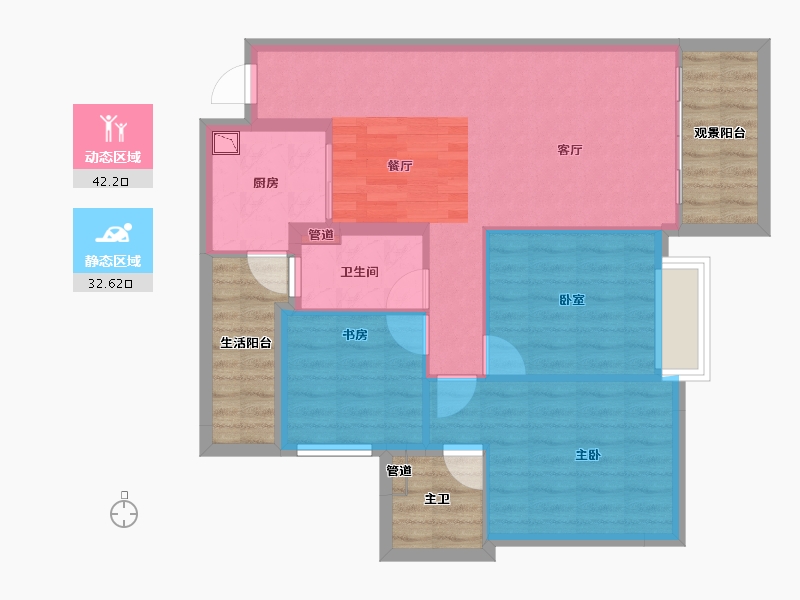 四川省-泸州市-鸿通海上威尼斯-81.83-户型库-动静分区