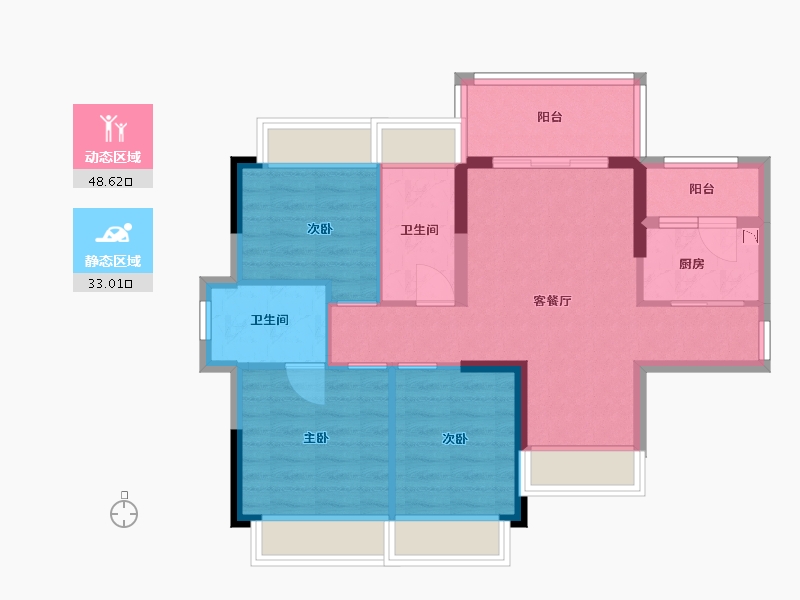 广东省-中山市-富盈居二期-72.38-户型库-动静分区