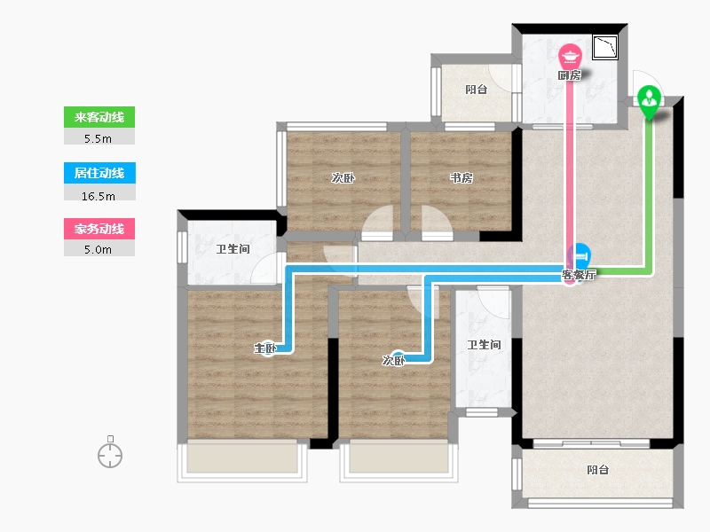 广西壮族自治区-南宁市-梦之岛江湾一品-95.95-户型库-动静线