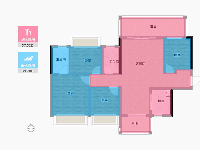 广西壮族自治区-贵港市-阳光城文澜府-86.20-户型库-动静分区