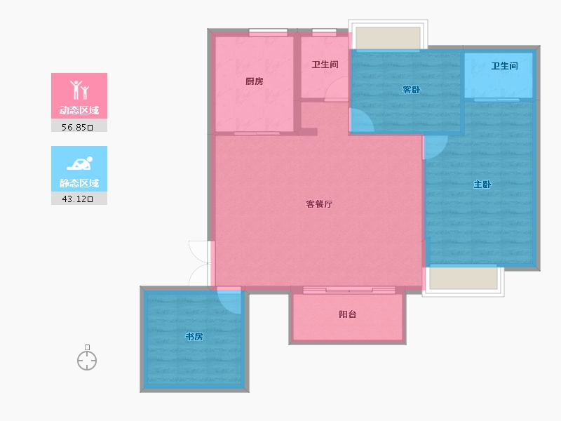 四川省-泸州市-锦绣山水印象-91.68-户型库-动静分区