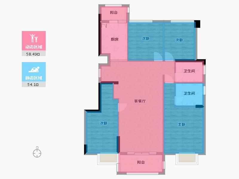 广东省-中山市-美的澜山-101.60-户型库-动静分区