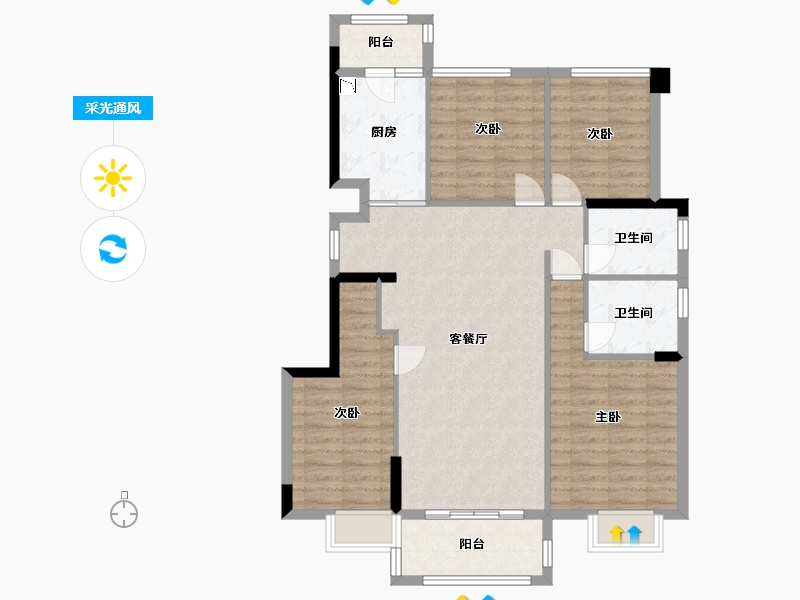 广东省-中山市-美的澜山-101.60-户型库-采光通风