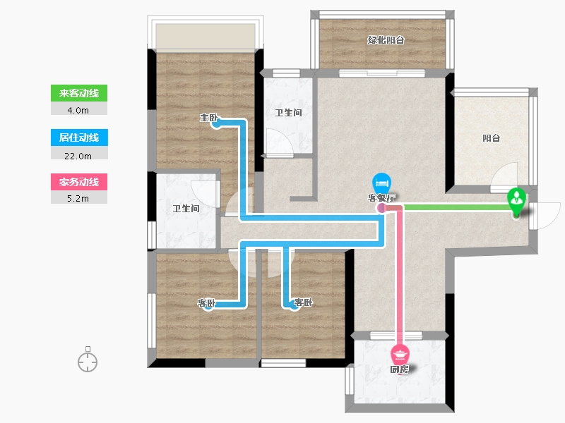 广西壮族自治区-南宁市-彰泰滨江学府-85.30-户型库-动静线