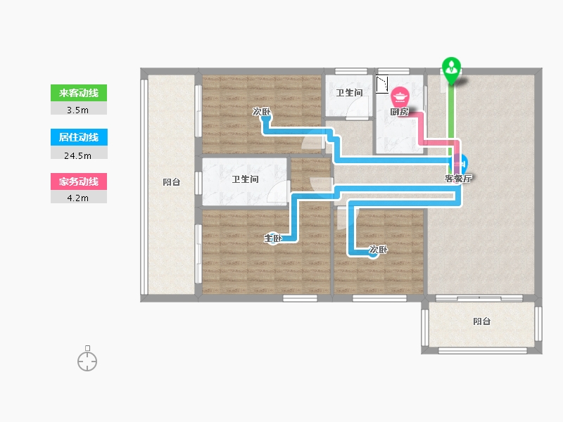 广西壮族自治区-南宁市-桃源湖居-107.71-户型库-动静线