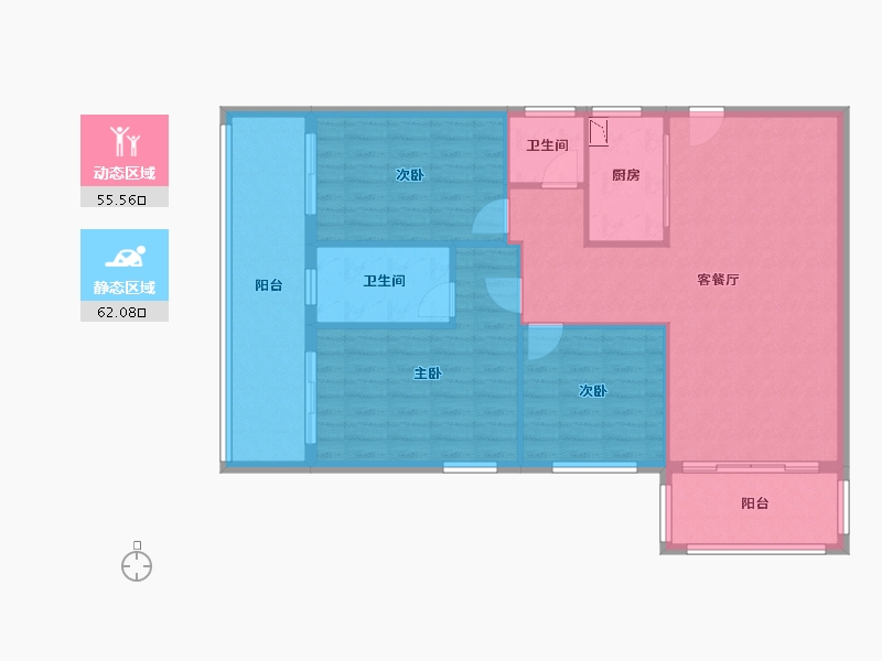 广西壮族自治区-南宁市-桃源湖居-107.71-户型库-动静分区