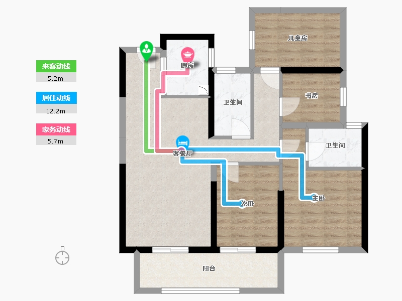 广西壮族自治区-南宁市-建发玺院-86.45-户型库-动静线