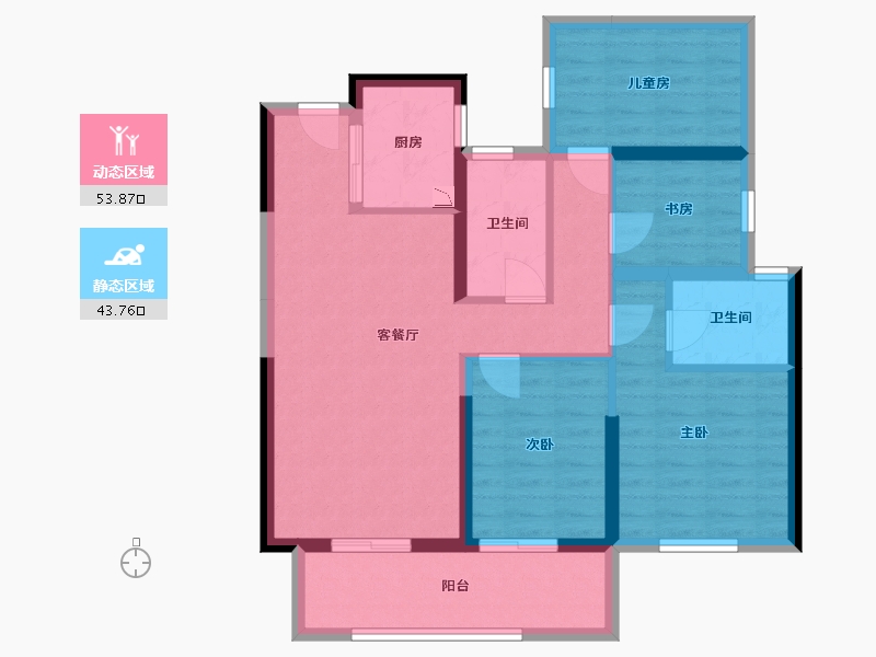 广西壮族自治区-南宁市-建发玺院-86.45-户型库-动静分区