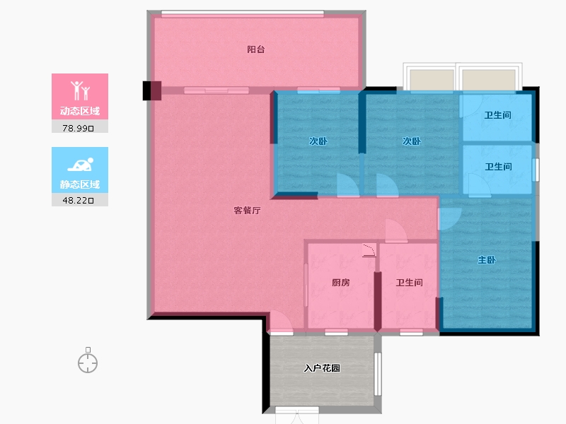 广东省-中山市-聚豪园-124.80-户型库-动静分区