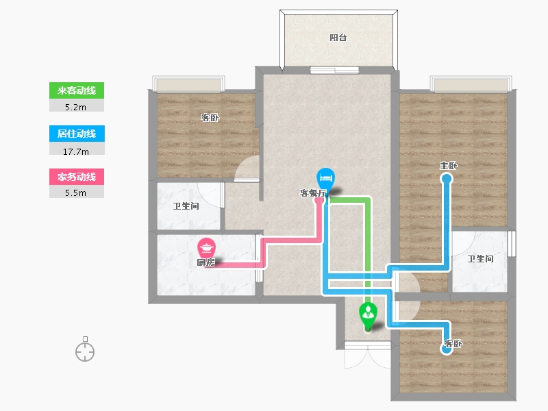 四川省-泸州市-锦绣山水印象-85.06-户型库-动静线