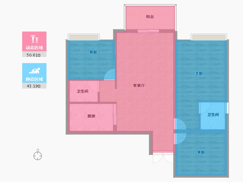 四川省-泸州市-锦绣山水印象-85.06-户型库-动静分区