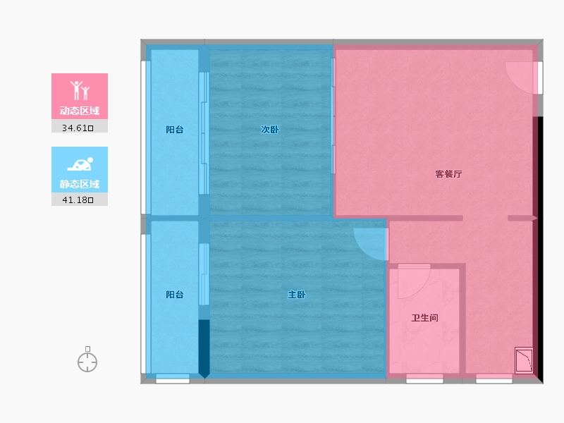 广西壮族自治区-南宁市-桃源湖居-68.90-户型库-动静分区