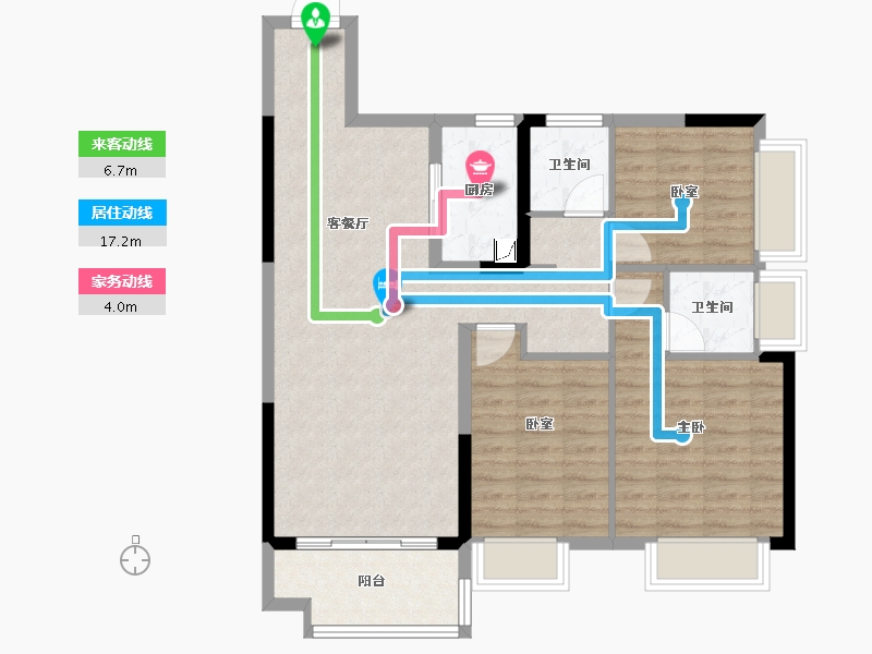 广西壮族自治区-贵港市-盛世青云府-88.36-户型库-动静线