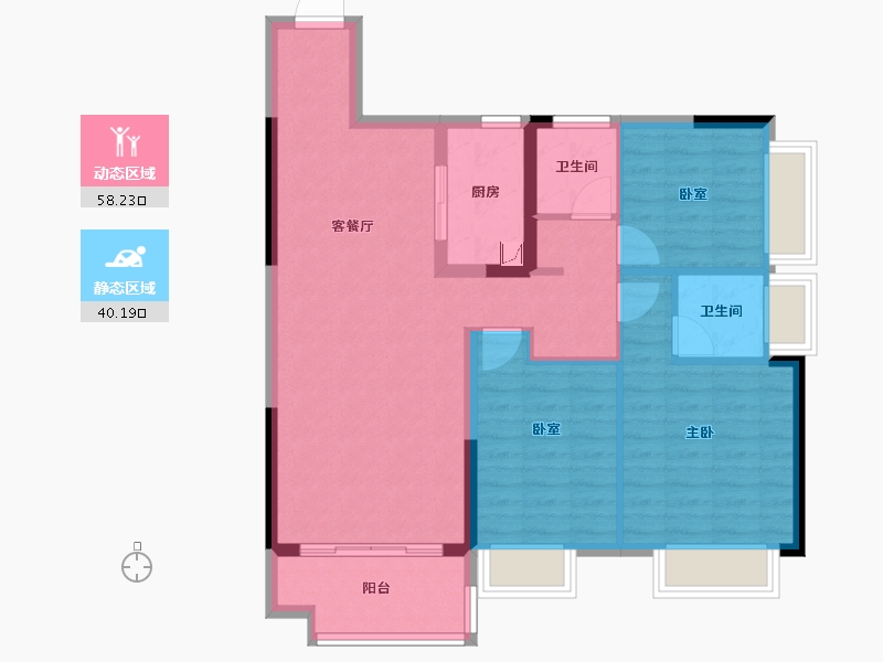 广西壮族自治区-贵港市-盛世青云府-88.36-户型库-动静分区