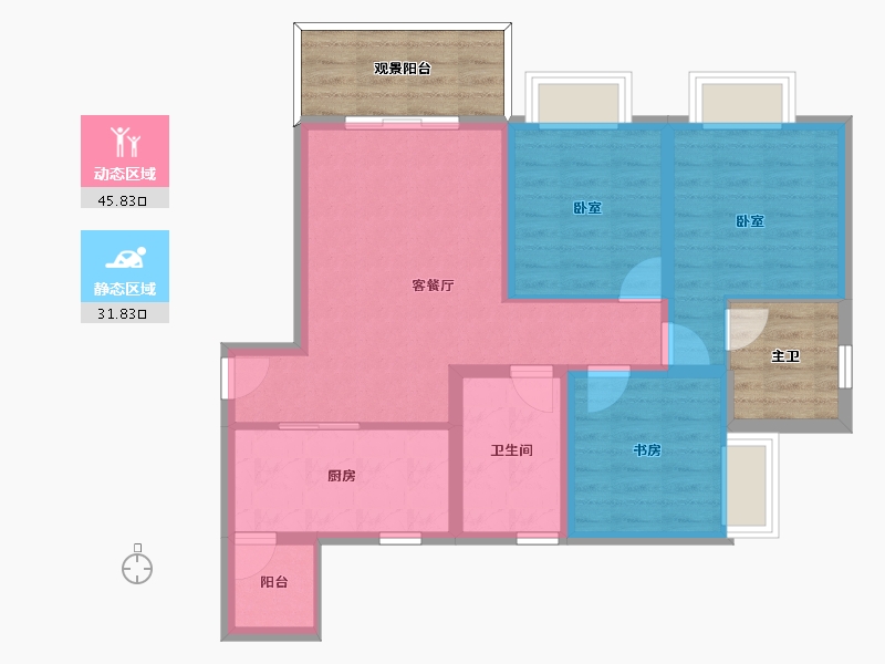 四川省-泸州市-恒正天泰仁和-79.85-户型库-动静分区