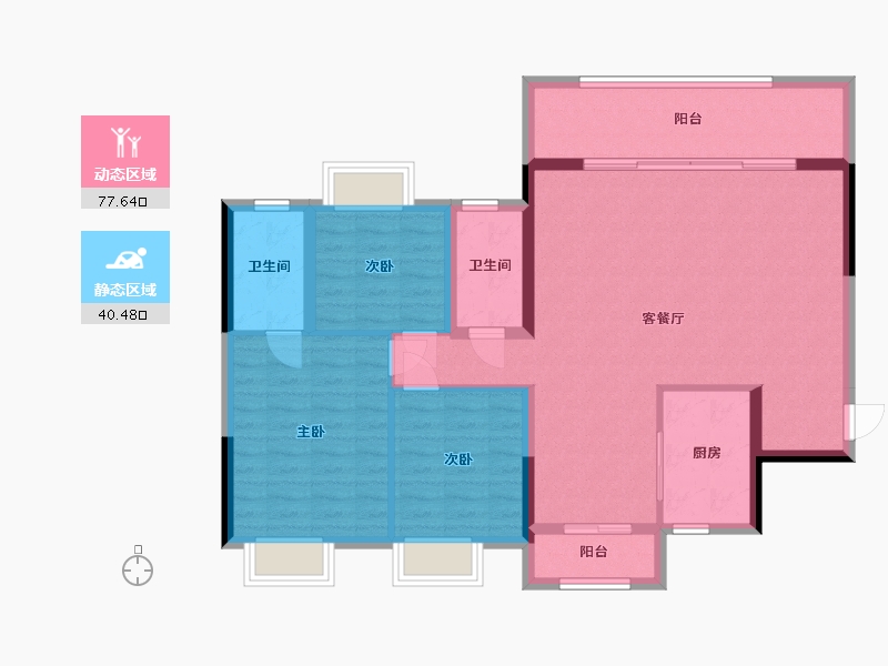 广西壮族自治区-南宁市-悦桂绿地新世界-106.94-户型库-动静分区