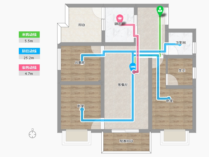 四川省-泸州市-恒正天泰仁和-71.44-户型库-动静线