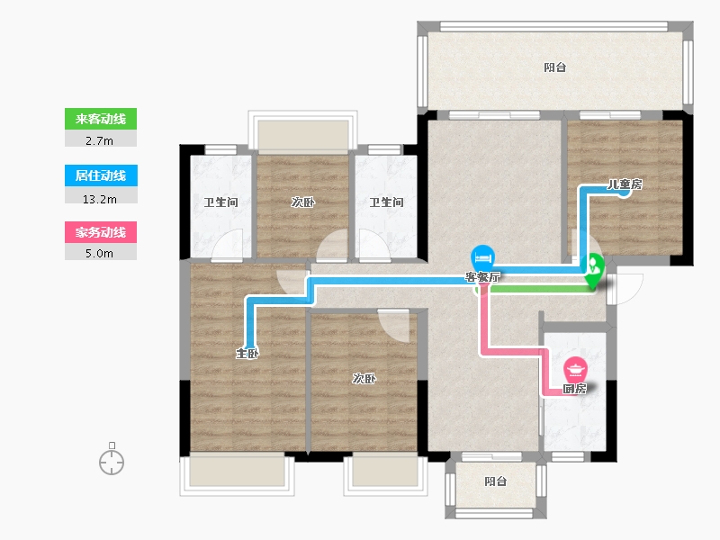 广西壮族自治区-南宁市-招商十里云裳-98.42-户型库-动静线