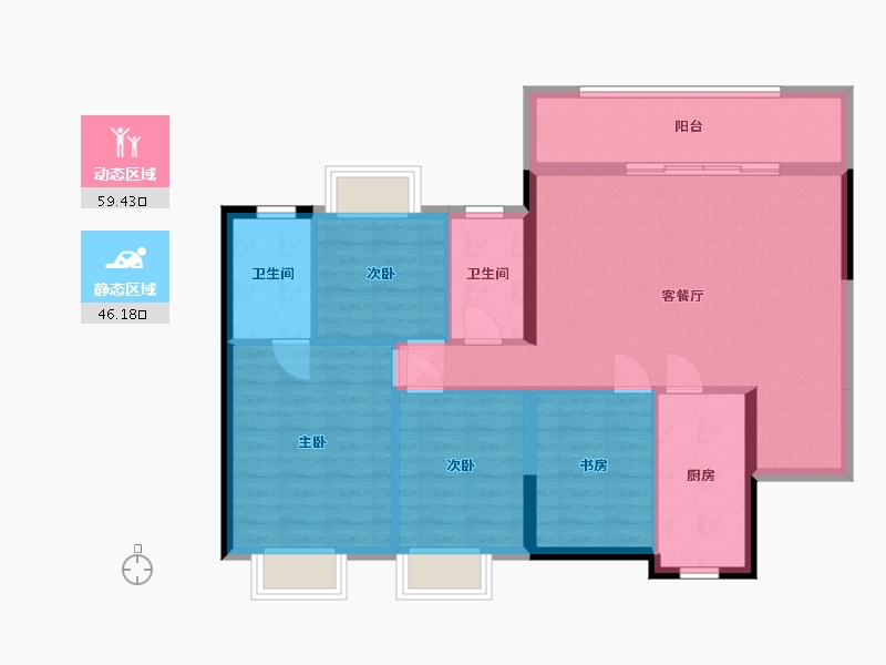 广西壮族自治区-南宁市-悦桂绿地新世界-95.20-户型库-动静分区