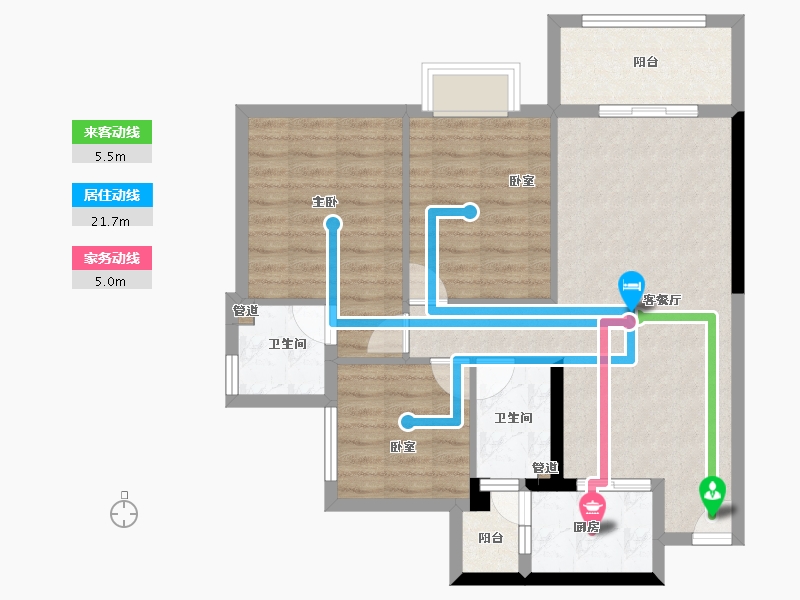 四川省-泸州市-鸿通海上威尼斯-80.75-户型库-动静线