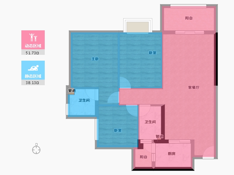 四川省-泸州市-鸿通海上威尼斯-80.75-户型库-动静分区