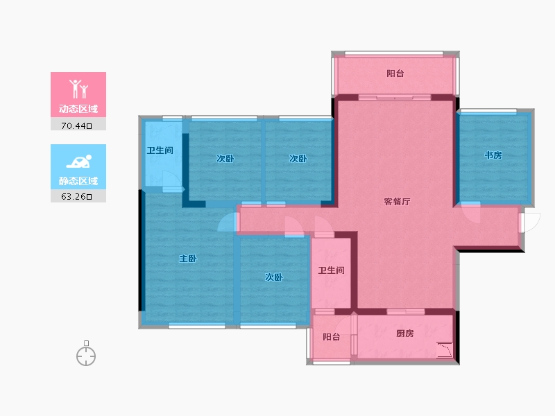 广东省-中山市-龙光・天禧-118.40-户型库-动静分区