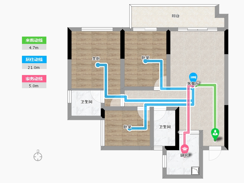 四川省-泸州市-远达御江府-73.08-户型库-动静线