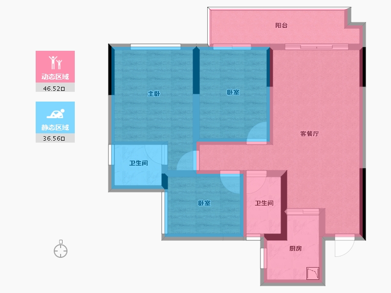 四川省-泸州市-远达御江府-73.08-户型库-动静分区