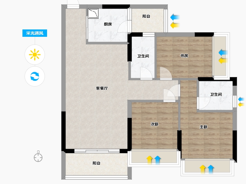 广东省-中山市-纯水岸-81.00-户型库-采光通风