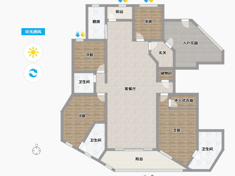 海南省-三亚市-海航财富海湾-192.88-户型库-采光通风