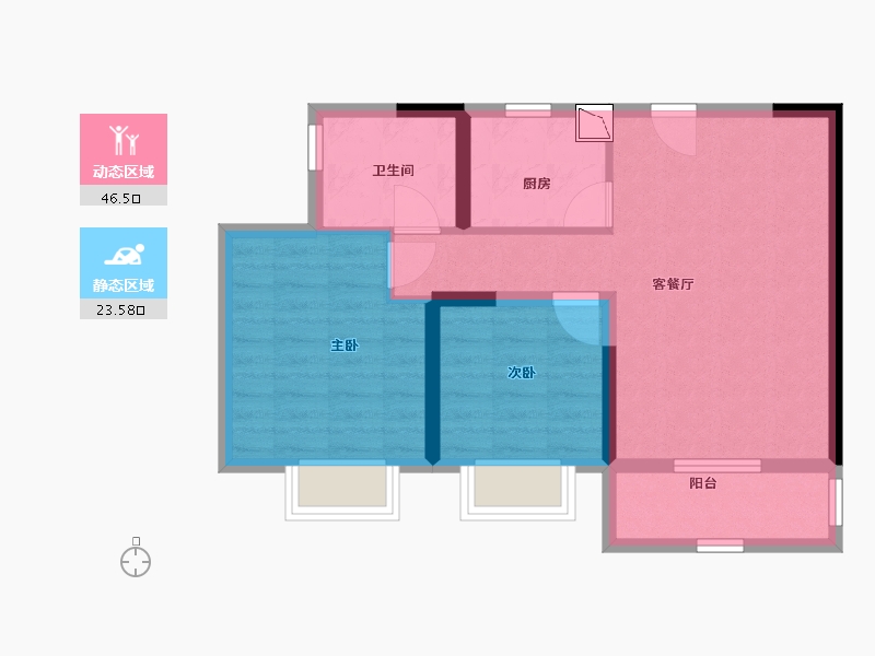 广西壮族自治区-北海市-山湖海上城-62.00-户型库-动静分区