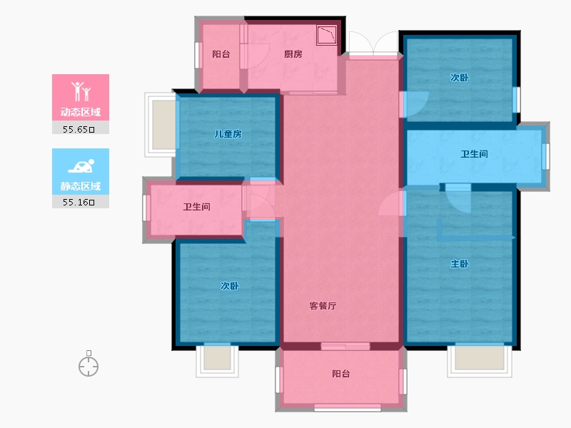 广西壮族自治区-南宁市-南宁宝能城-97.20-户型库-动静分区