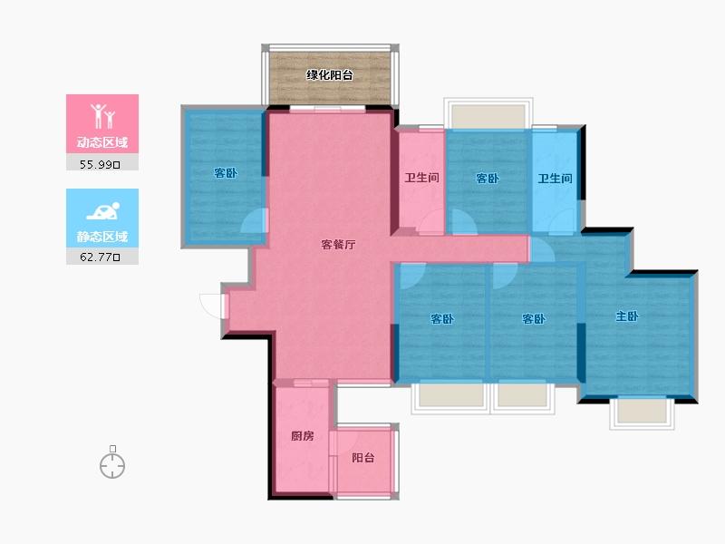 广西壮族自治区-南宁市-大和平华西茗城-112.54-户型库-动静分区